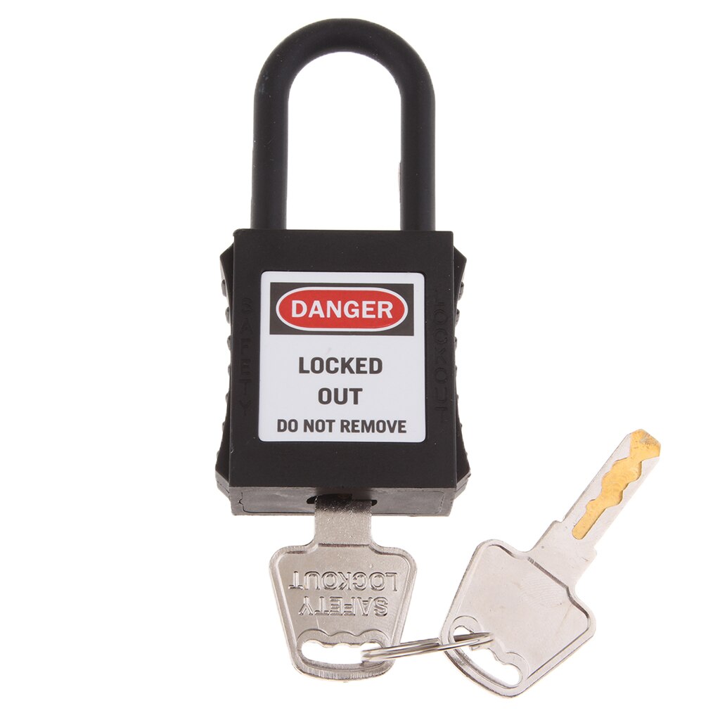 Heavy Duty Veiligheid Hangslot Lockout Tagout Lock Met Geïsoleerde Beugel Ingetoetst Verschillende: Black