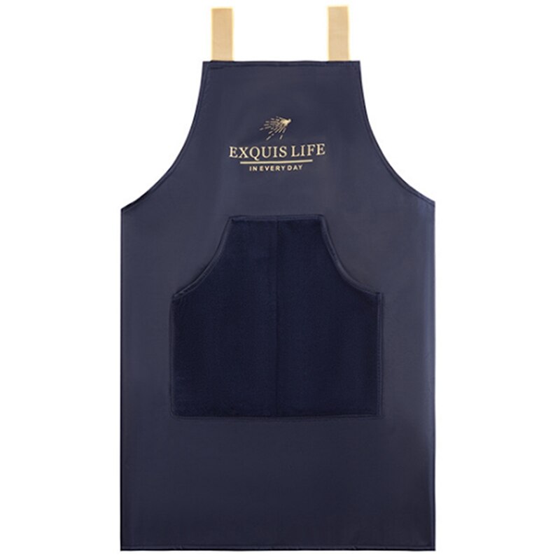 Tablier de cuisine domestique étanche et résistant à l'huile pour l'essuyage des mains, combinaison à la: Blue