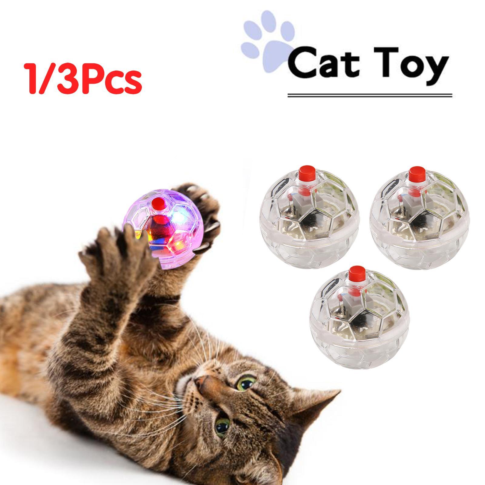 Bola Flash Interativa a Bateria para Animais de Estimação, Cat Motion Light Up, Pequeno Fantasma, Equipamento Paranormal, Brinquedos LED Portáteis, 1 Pc, 3Pcs