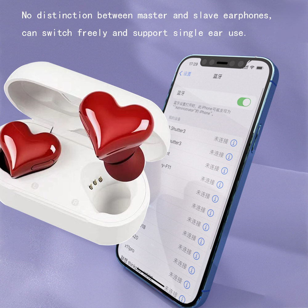 Original Bluetooth Wireless Headphones Heart Shaped Earphones Woman Earphone Heart Earbuds Girl