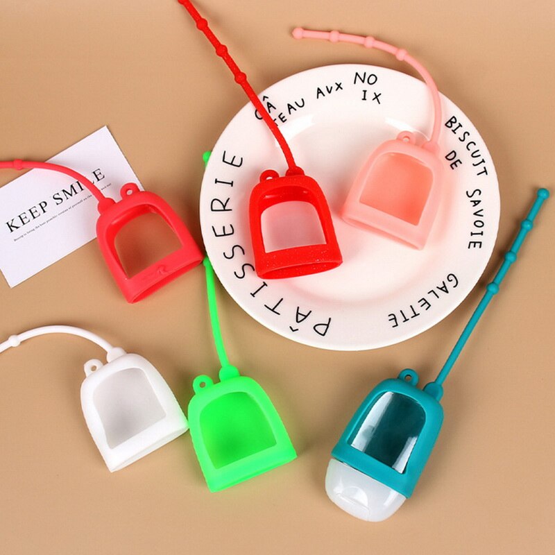 Contenedor de jabón líquido botella vacía portátil de 30ml botella de desinfectante de manos con funda protectora de silicona desmontable