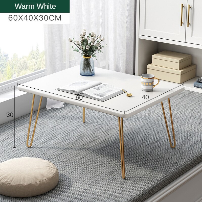 K-Star Bay Window Small Coffee Table Light Luxury Home Balcony Small Table Simple Modern Sitting Tatami Table: SquareWhite 60x40x30