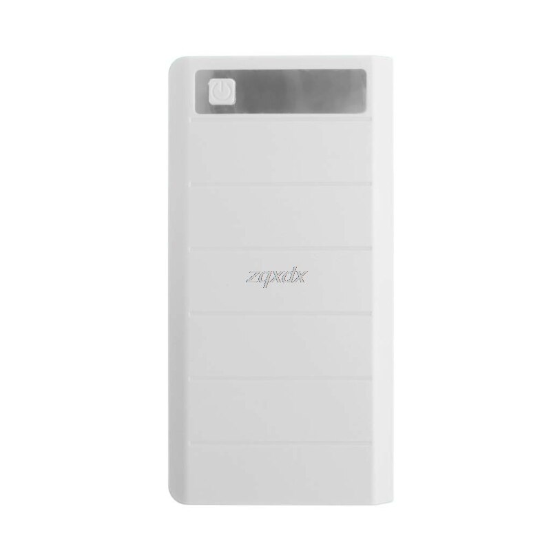Type C Input 2 USB 8x 18650 Battery DIY Holder LED Display Power Bank Case Box: White