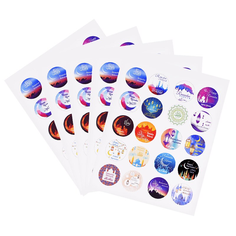 60pcs-120cps Eid Mubarak Decor Aufkleber Box Label Papier Dichtung Aufkleber Eid Ramadan Mubarak Dekorationen Islamischen Muslimischen: 120PCS b02