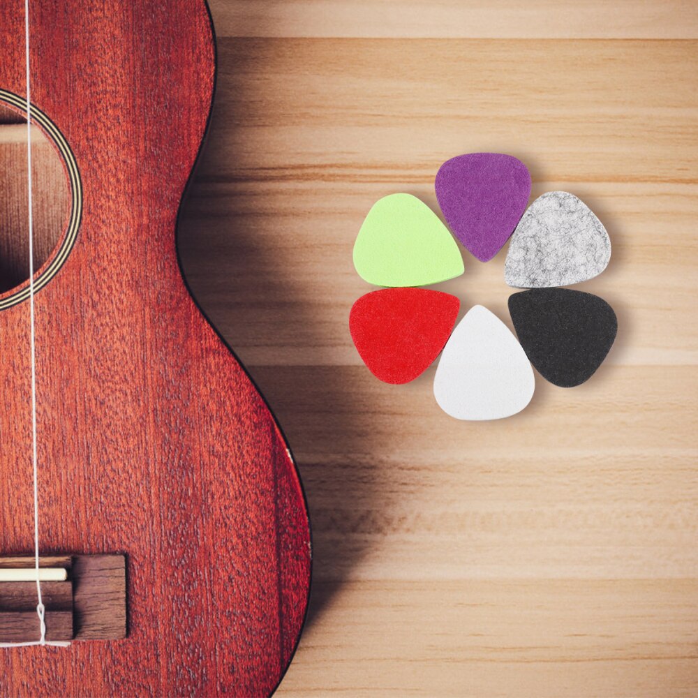 6Pcs Gitaar Plectrumwool Vilt Gitaar Pick Gitaar Accessoire Ukulele Plectrums