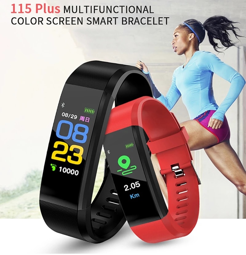 Tezer 115 Plus Smart Polsband Bloeddruk 115 Smart Horloges Fitness Tracker Hartslagmeter Smart Band Activiteit Tracker