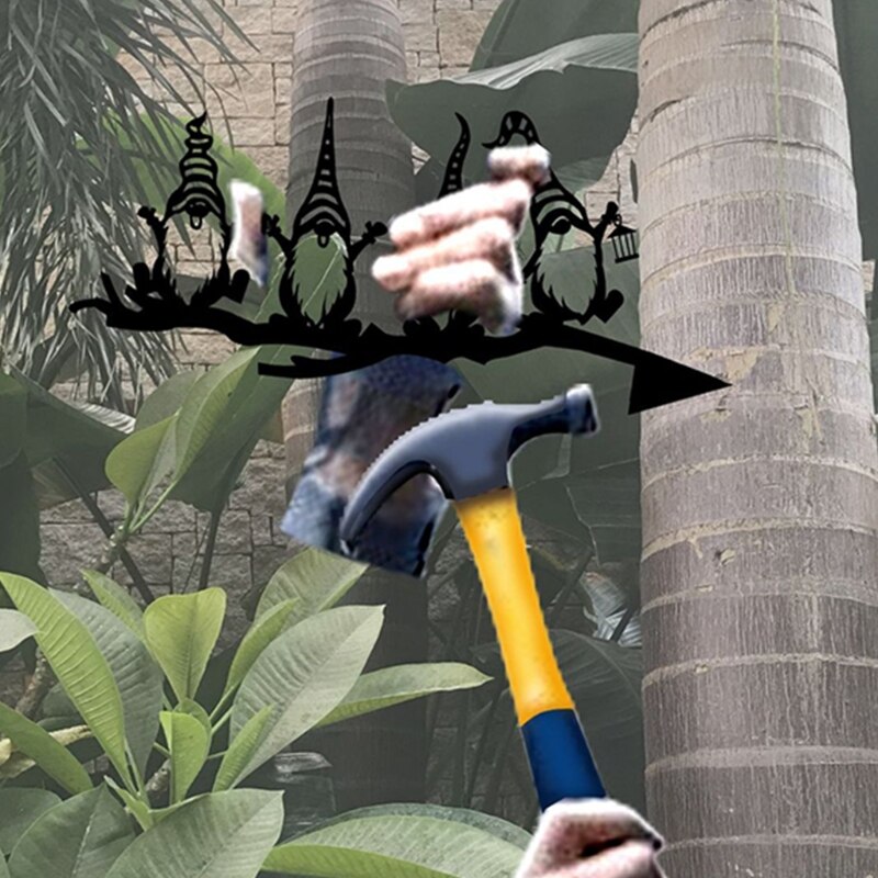Ostern niedlich Höhlte Heraus Garten Zwerge Statue Silhouette Dekor Zwerg Baum Orname 87Ha