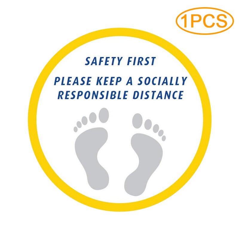 Social Distancing Floor Decals Safety Floor Sign Poster Maintain 6 Foot Distance Anti-Slip Commercial Grade 11" Round