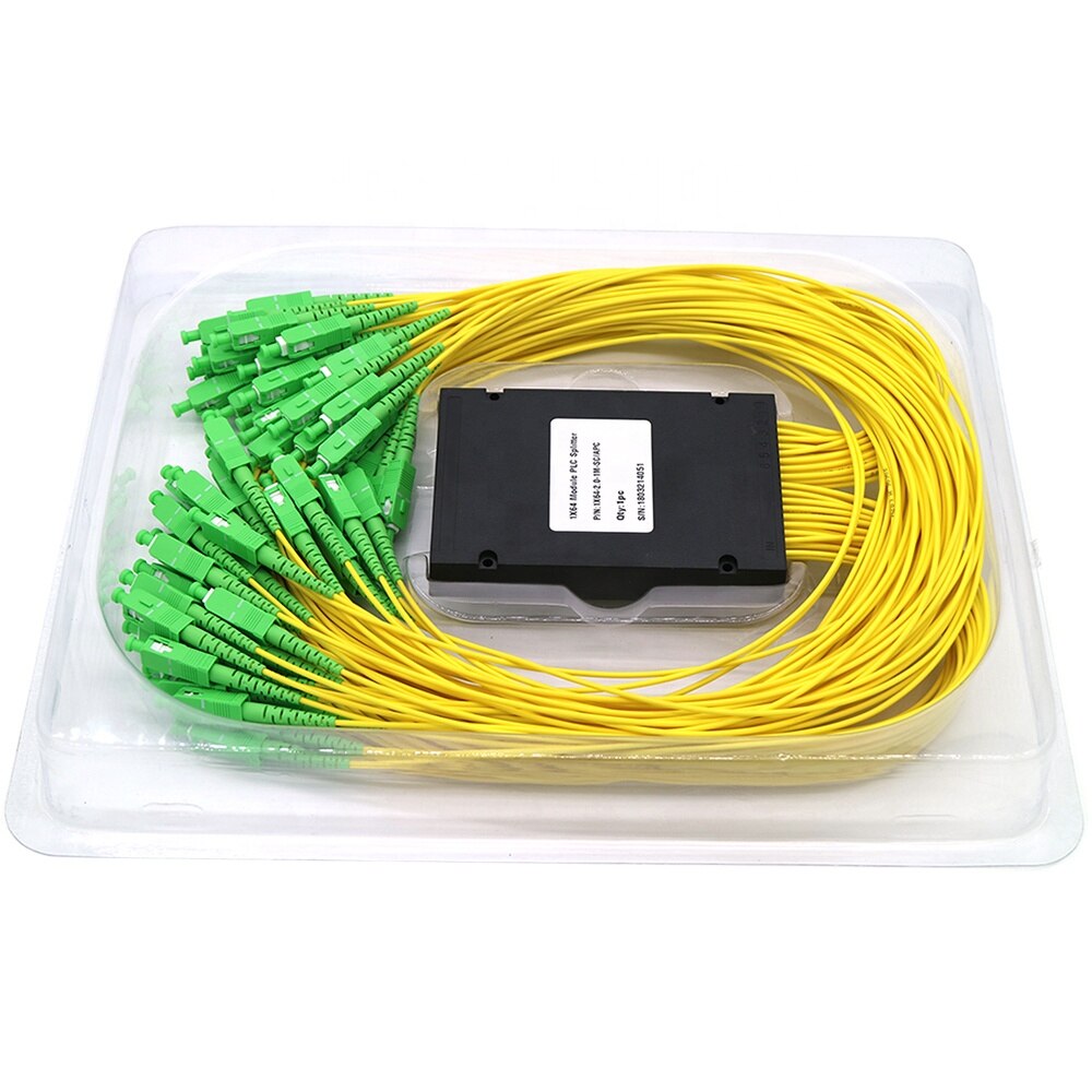 Fiber Optic Splitter Single mode SC /APC 1x64 plc splitter FBT Optical Couple