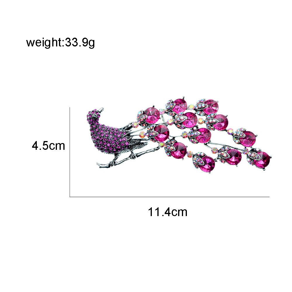 Cindy xiang strass grande pavão broches para as mulheres do vintage moda design animal pino casaco jóias bom presente