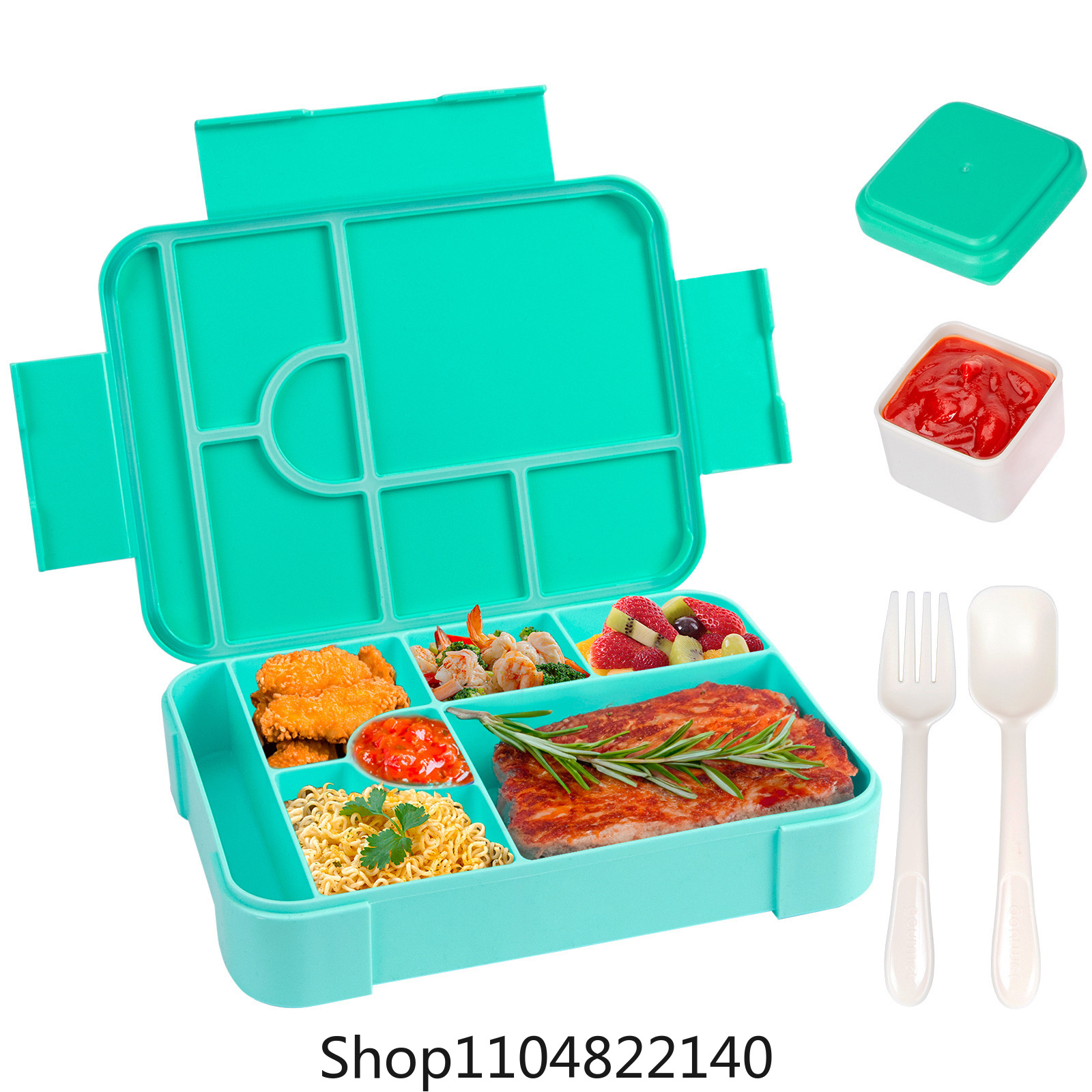 Adorable Kids Lunch Box Student Microwave Safe Travel Bento Box Picnic Container Portable Leak Proof Fruit Salad Bento Box Adult: Light Blue