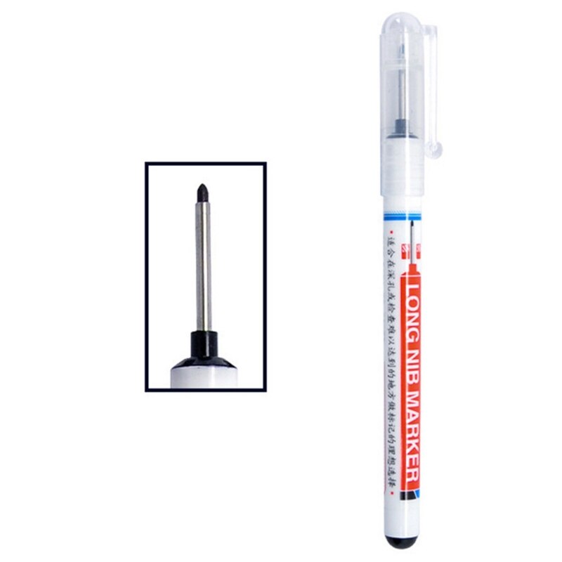 20mm cabeça longa marcadores banheiro carpintaria decoração multi-purpose buraco profundo marcador canetas: Black