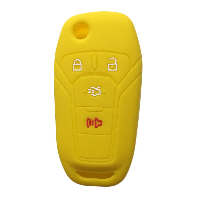 Car Key Cover Shell Skin Holder for Ford Fusion Mustang Fusion Fiesta Remote Flip Keys Case for Keychain Alarm: yellow