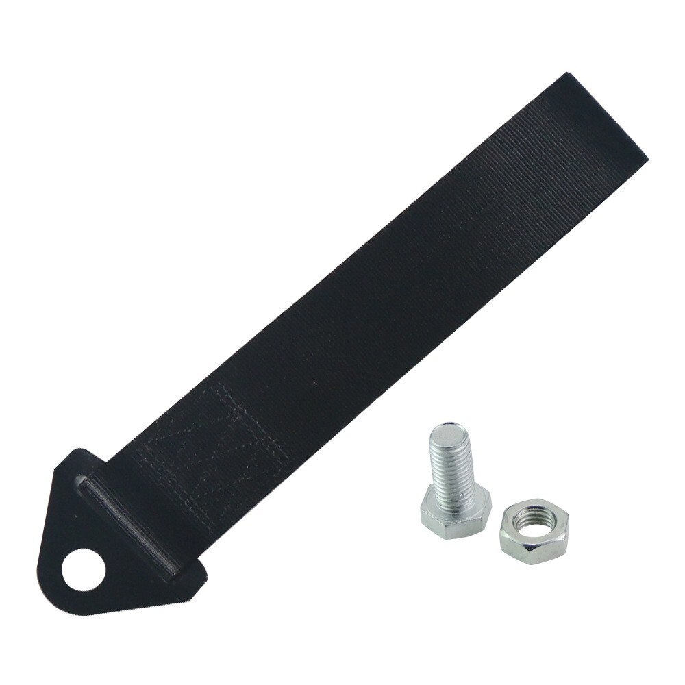 1Pcs 25cm Towing Rope High Strength Polyester Trailer Tow Ropes Racing Car Universal Tow Eye Strap Tow Strap Bumper Trailer: Black