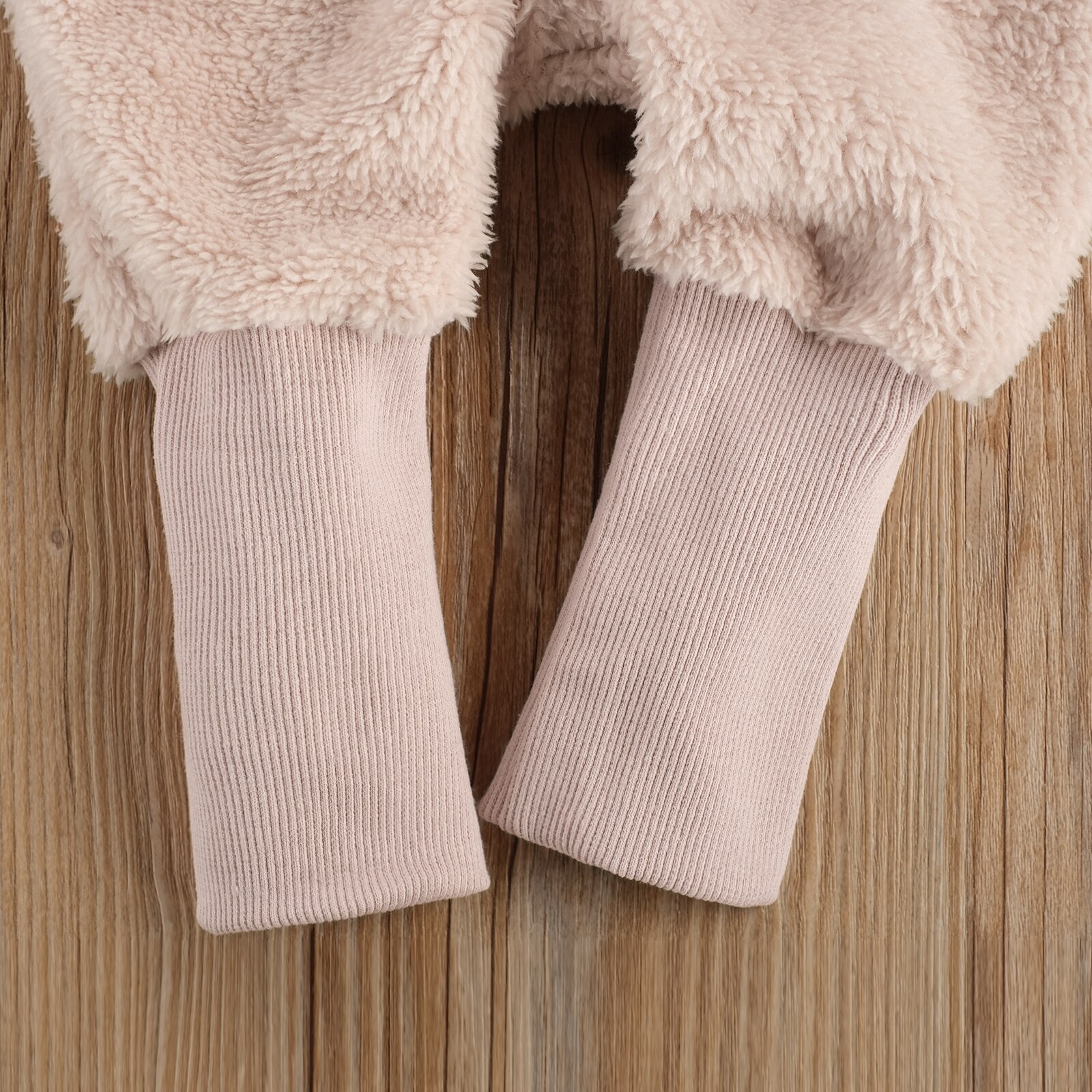 Barboteuse chaude en fourrure pour -né fille et garçon, 2 couleurs unies, manches longues, simple boutonnage, combinaisons d'hiver