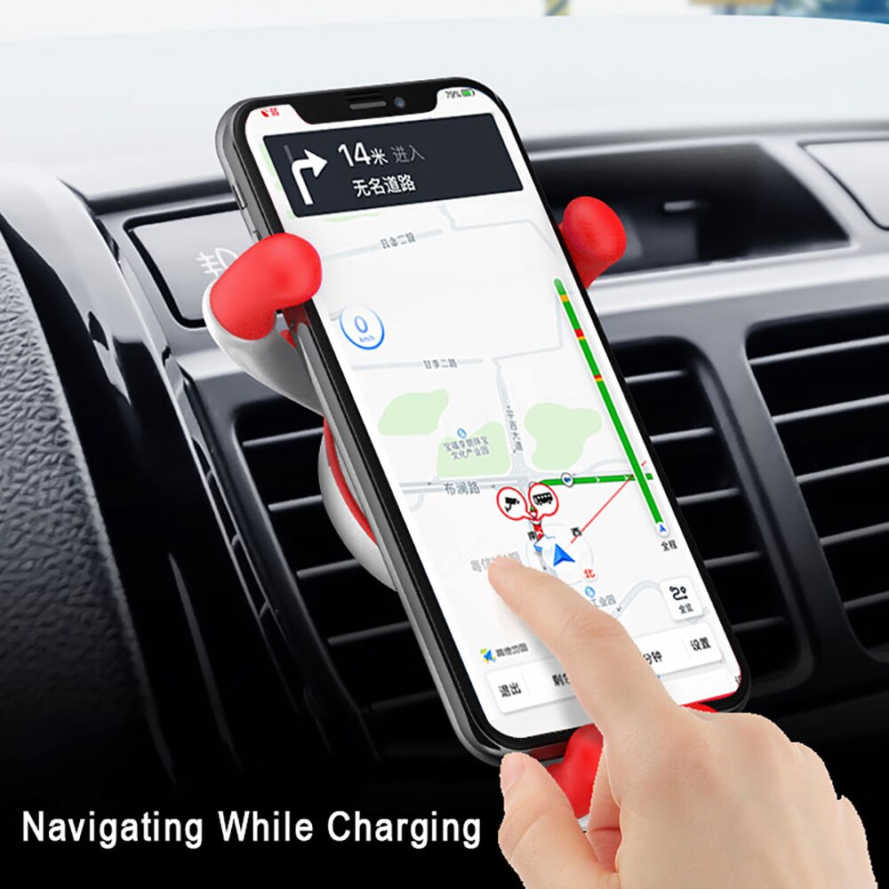 Universele Draaibare Mini Auto Air Vent Telefoon Houder Draadloze Telefoon Oplader Voor Auto Iphone Opladen