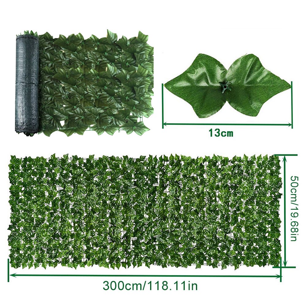 0.5X1/3M Artificial Leaf Screening Roll Fade Protected Privacy Hedging Wall Landscaping Garden Fence Balcony Screen: B