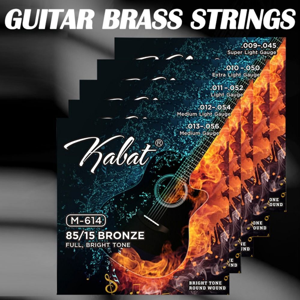 1 jeu de 6 cordes de guitare acoustique en laiton et Nylon, bon son, cordes de guitare Folk, entièrement lisses et durables