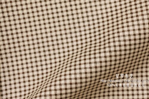 Khaki Polka Dots/Plaid Printed Cotton Twill Fabric By Meters for DIY Sewing Quilting Patchwork Cloth Textile Blanket for Baby: 2 / 50x160cm