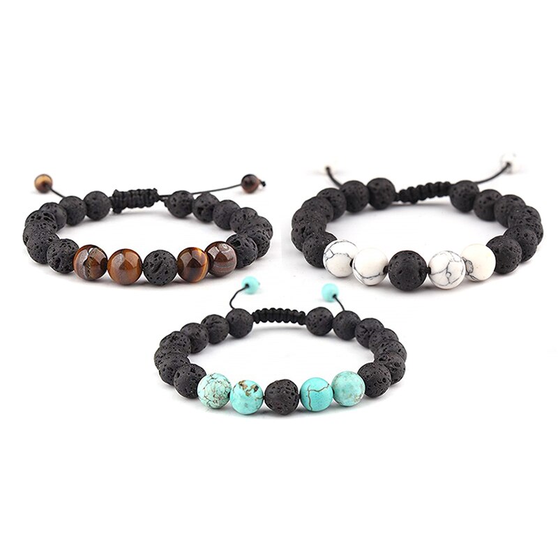 Ätherisches Öl Angst Diffusor Armbinde Einstellbar Lava Felsen Stein Meditation Entspannen Heilung Aromatherapie Für Frauen Mann