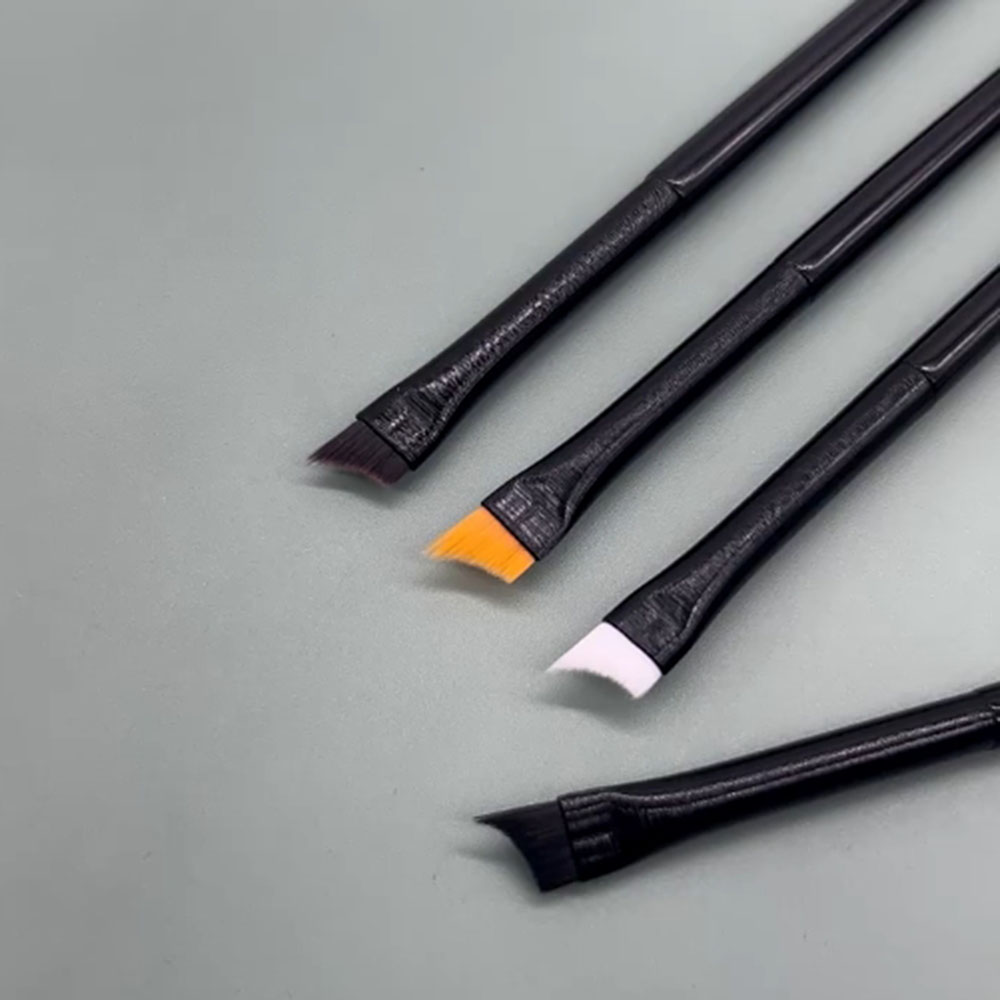 Black Oblique Head Nail Brush French Tip Nail Brush Pen Brown White Handle Half Moon Shape Acrylic Painting Drawing Pen