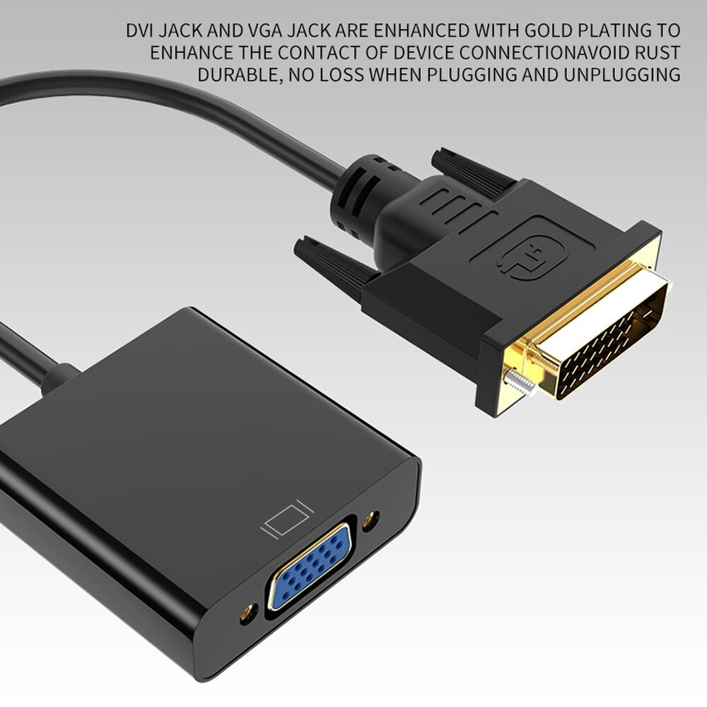 Full hd dvi-d til vga adapter 24+1 for pc datamaskin hdtv monitor projektor skjerm 1080p 25 pins  to 15 pins kabel omformer adapter
