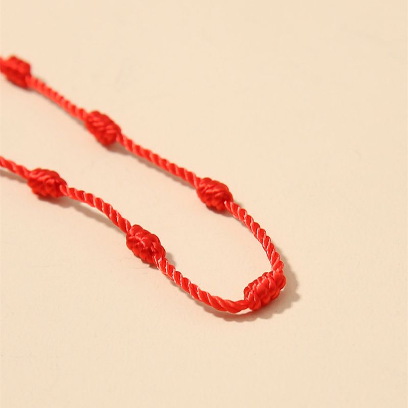 2Stck 7 Knoten rot Schnur Armbinde für Schutz Bösen blick Gute Glück Amulett für Erfolg und Wohlstand Freundschaft Armbinde