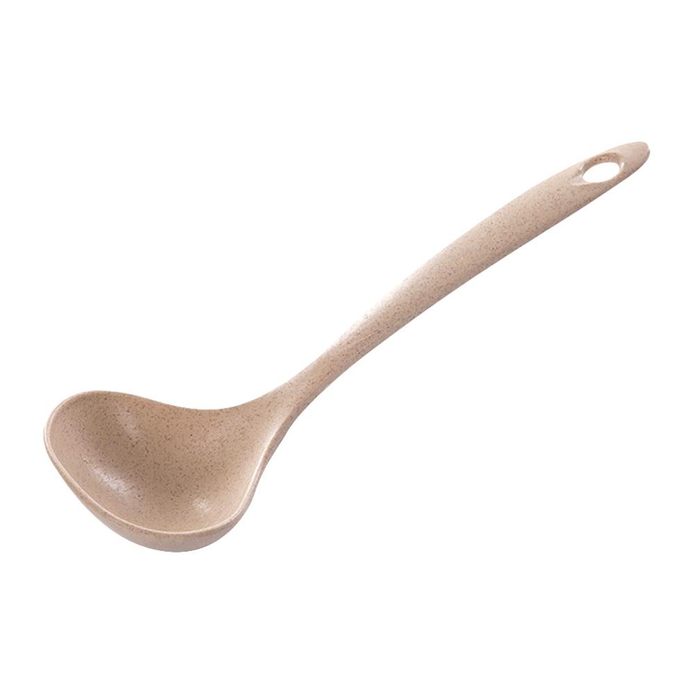 1pc Milieuvriendelijke Tarwe Stro Soep Lepel Rijst Pollepel Maaltijd Diner Scoop Cuchara Cuillere Keuken Accessoires Thuis Restaurant Q3: Beige