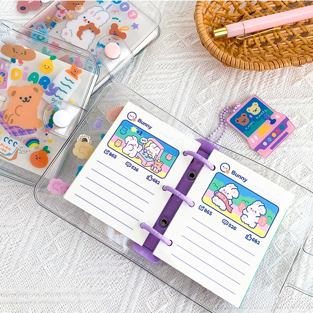 Cute 90 Sheet 3 Holes Loose-leaf Journal Notebook Diary Agenda To Do List Notepad Kawaii School Stationery