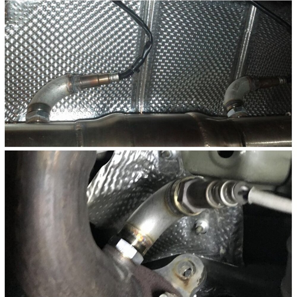 1 Set J Förmigen Edelstahl Sauerstoff Sensor Anschluss Armaturen Auto Umrüstung Teile Änderung Zubehör (Silber)