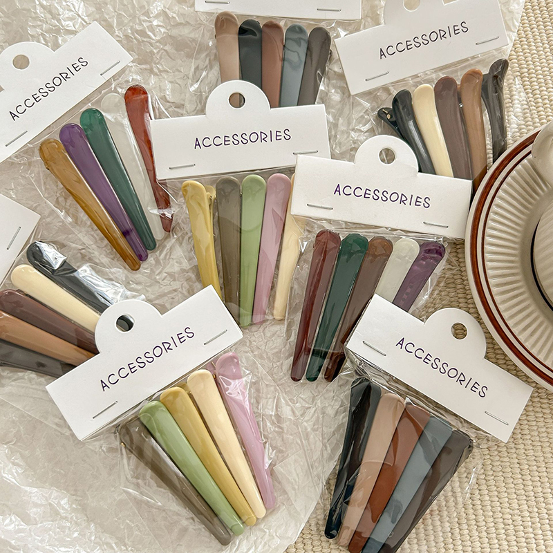 Pince à cheveux en plastique 8cm pour femmes et filles, 5 pièces/lot, maquillage, frange sans courbure, pince à bec de canard, épingles à cheveux, outil de coiffure