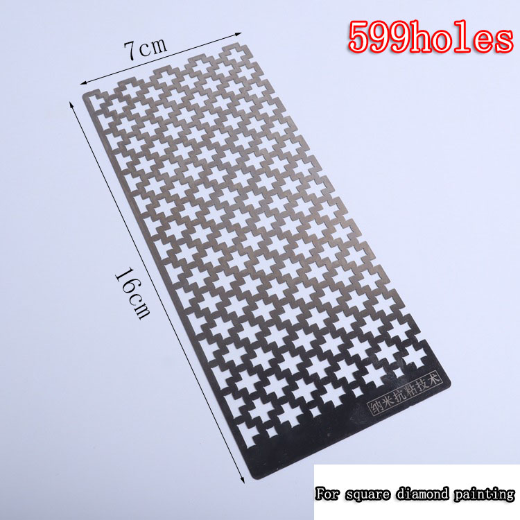 800/1020/2200 Gaten RVS Liniaal Voor Diamant Schilderen Borduurwerk Accessoires Diy Tekening Liniaal Blanco Ronde Vierkante Boren