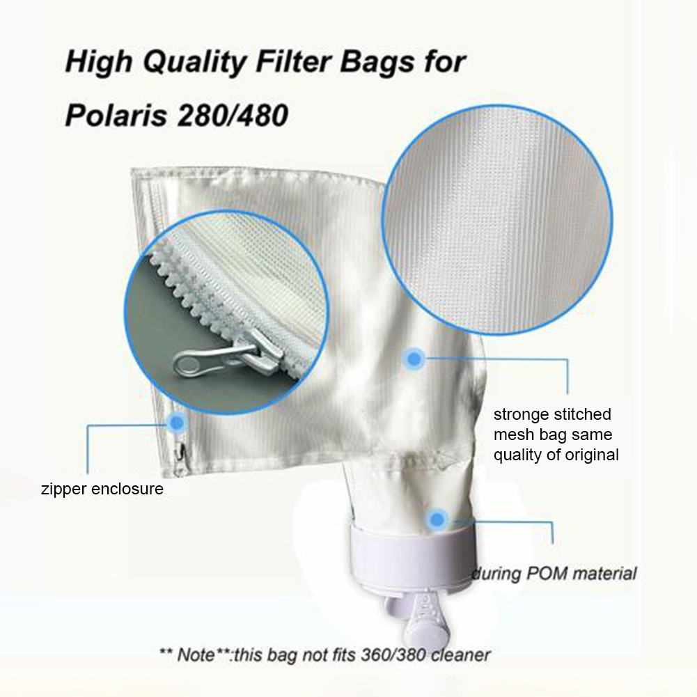 2Pcs For Polaris 280 480 Pool automatic Cleaner leaf Bag parts 2Pcs silt All Purpose Pool sweep vacuum Suction Machine Bags
