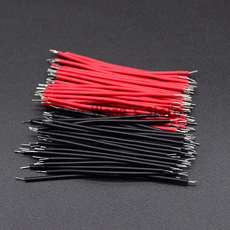 100PCS/LOT Tin-Plated Breadboard PCB Solder Cable 24AWG 5cm Fly Jumper Wire Cable Tin Conductor Wires 1007-24AWG Connector Wire: Red and Black / 26 AWG