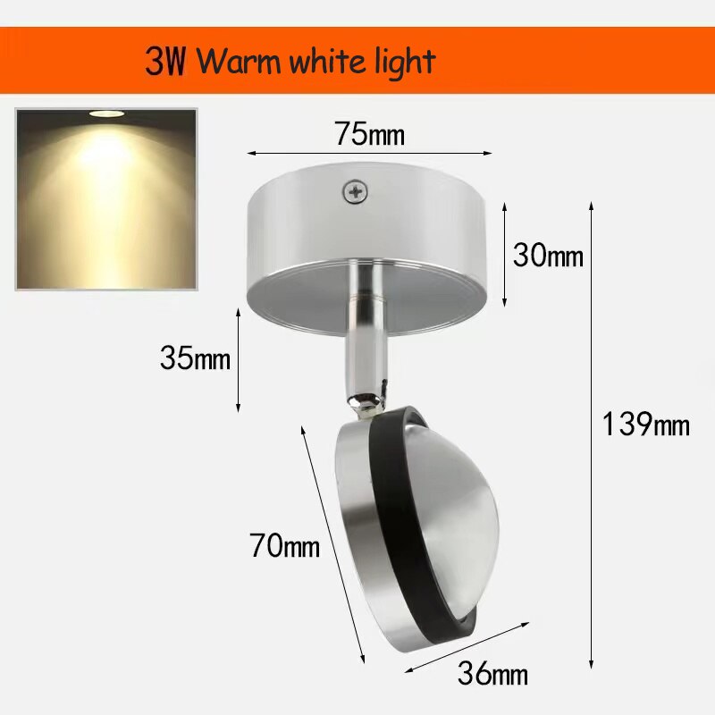 TV Background Wall Spotlight Aluminum Led Ceiling Light Living Room Wall Lamp Mounted Entrance Corridor Clothing Shop Spot Light: Warm white light / 4 pieces