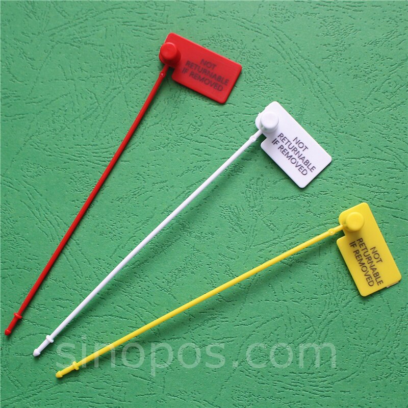 Returns Control Security Seals Flag Tag, plastic loop lock secure tie garment shoes bag label fastener not returnable if removed
