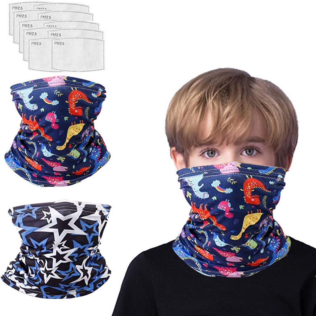 Kids Bandanas Neck Gaiter Half Face Multi-purpose Safety FiltersAnti-Dust Mask Bandanas Turban Hand Band Magic Scarves Outdoor: A