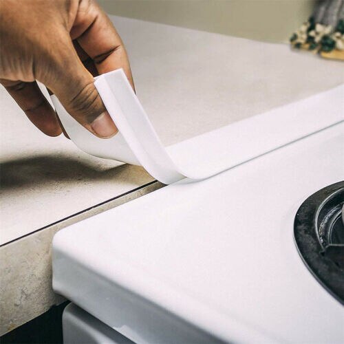 2x Kitchen Silicone Stove Counter Gap Cover Easy Clean Heat-resistant Home Wide Long Gap Filler Seals Spills Between Counter