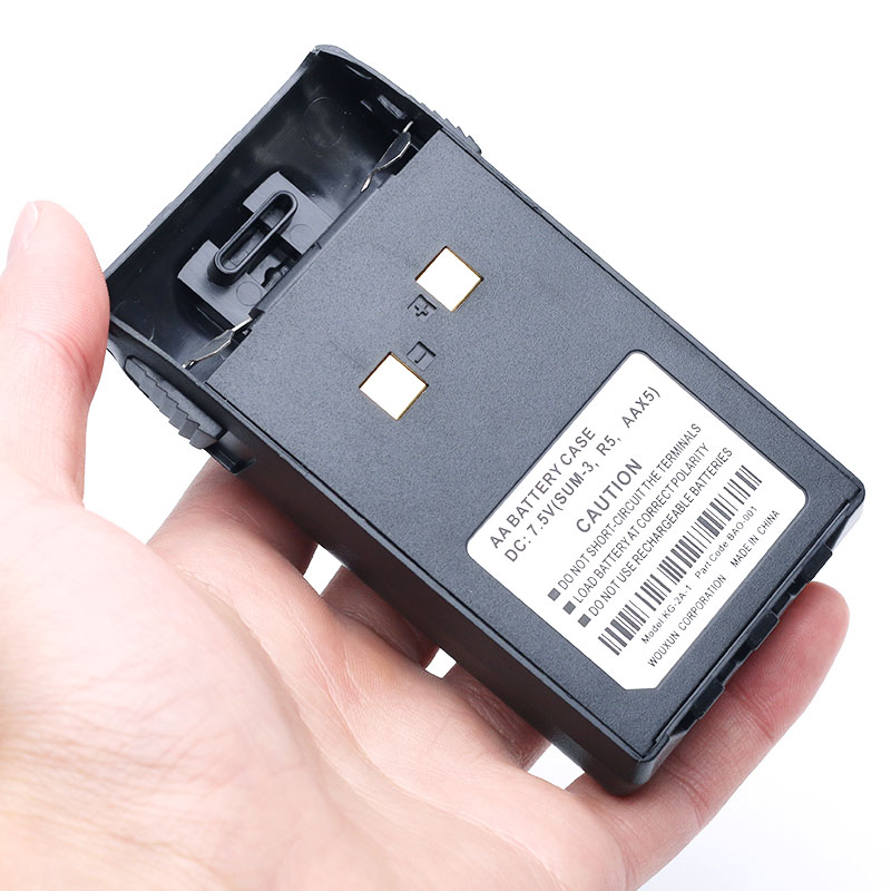 Custodia per batteria AAX5 5 AA 5AA scatola con Clip da cintura per Radio Wouxun KG UVD1P 6D 5D 3D 669 679 689Plus 703 810 ecc Walkie Talkie