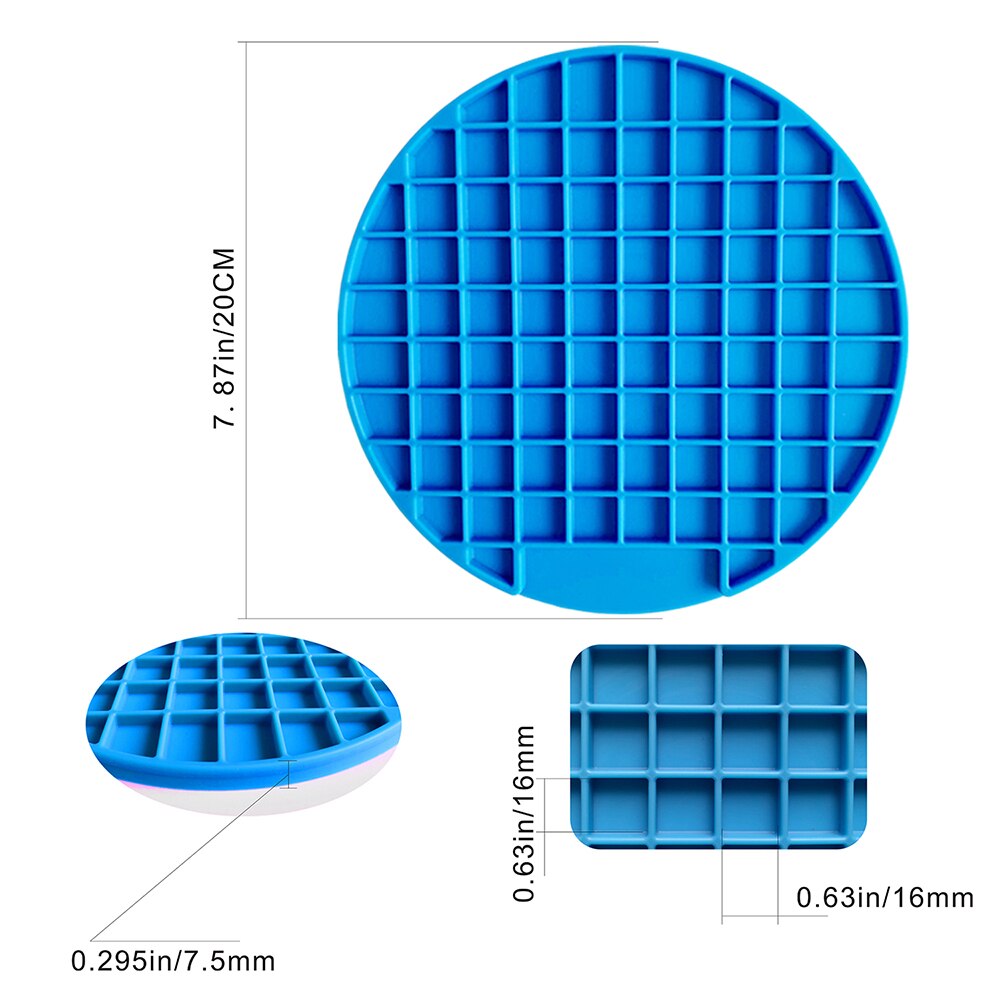 Mat Voor Hond Feeding Kom Siliconen Hond Voeden Lick Pad Hond Feeder Behandelen Doseren Mat Honden Katten Slow voedsel Bowls #15: round blue