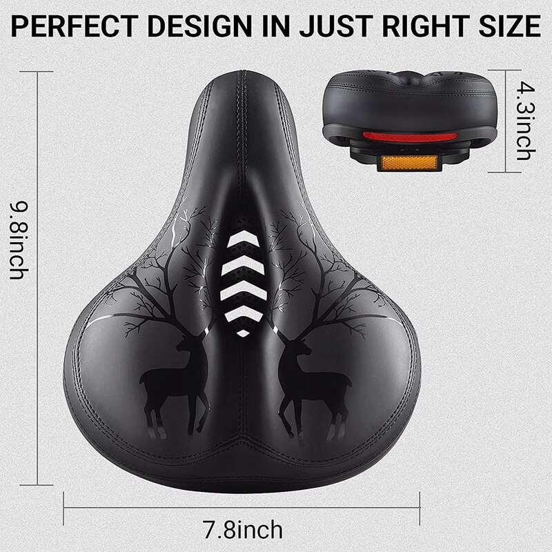 Siège de vélo en polyuréthane Extra doux et large, selle de vélo pour femmes et hommes plus confortable, siège de vélo étanche