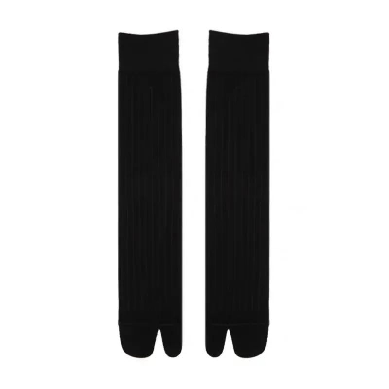 Japanese Unisex Autumn Winter Two Finger Socks Black White Kimono Flip Flop Sandal Split Ninjia Tabi Toe Socks Harajuku: XXS / Beige