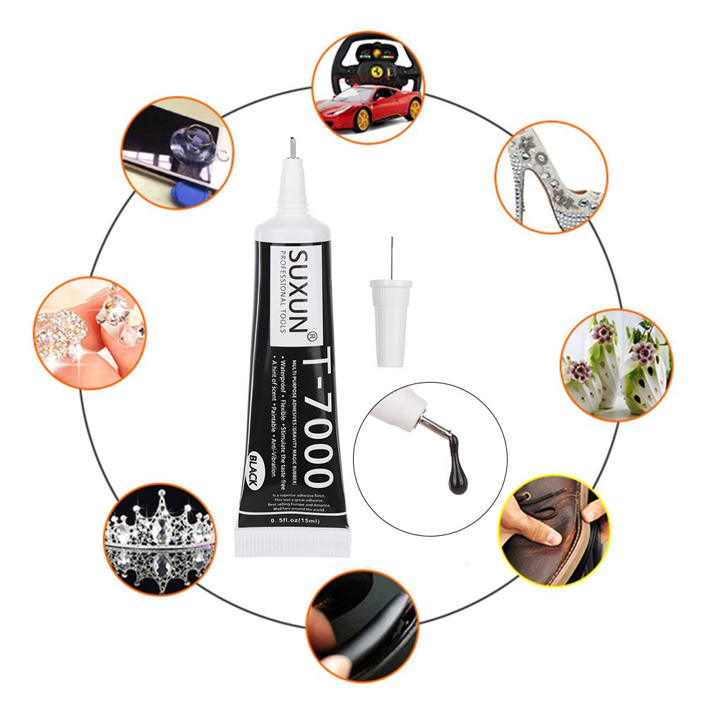 15/25/50/110ml T7000 Glue Black Epoxy Resin Sealant Strength Adhesive Fixed Mobile Phone Handicraft Repair Tools