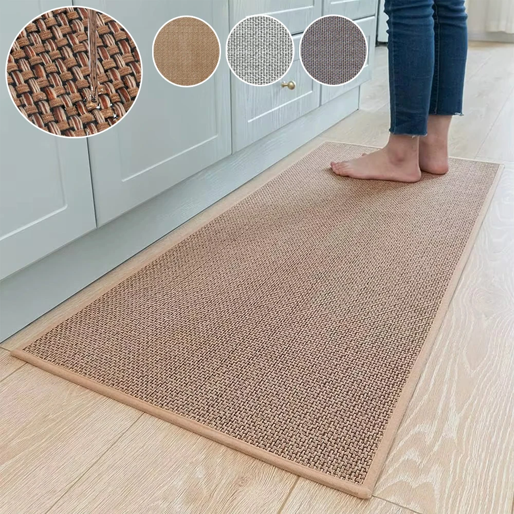1PC Kitchen Weave Mats Anti-slip Washable Absorbent Runner Rugs Durable for Floor Bathroom Laundry Room Carpet Home Decorations