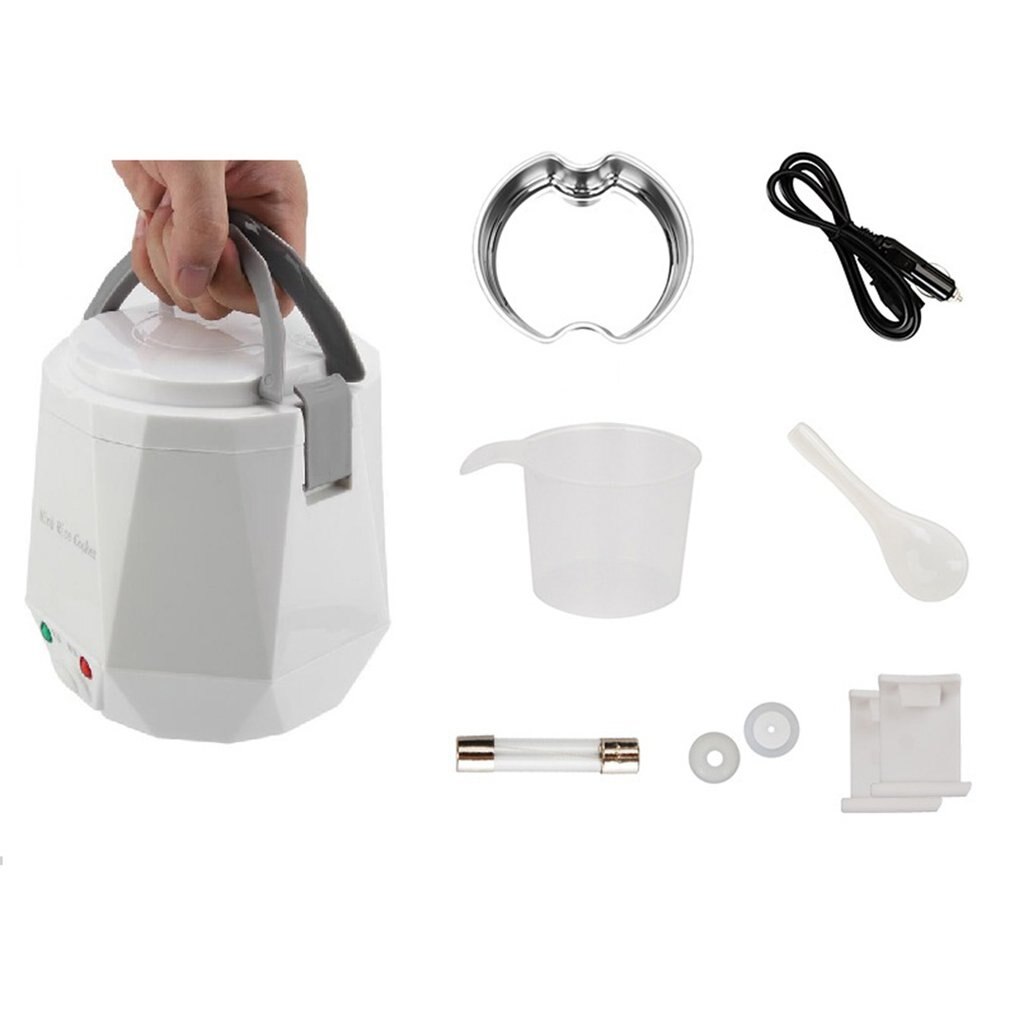 Car Rice Cooker 24v Truck 1.6l Rice Cooker Mini Rice Cooker 2 People -3 People White Safe Portable Insulation