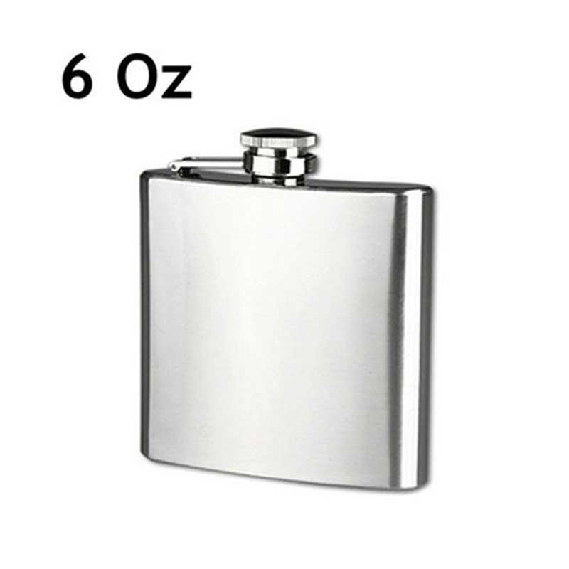 Stainless Steel Hip Liquor Flask Whiskey Alcohol Pocket Wine Bottle 4-10OZ 18oz E2S: 6oz