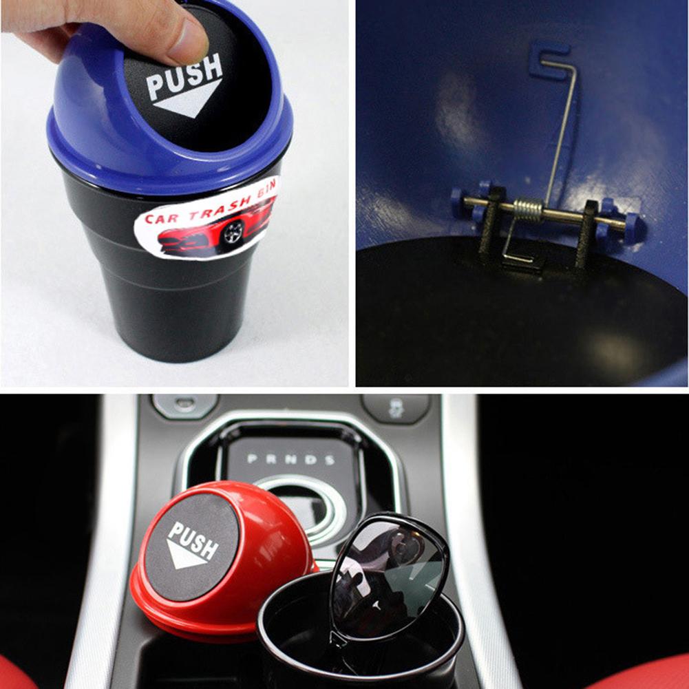 Mini Multi-functional Car Vehicles Trash Bin Rubbish Garbage Can Storage Box