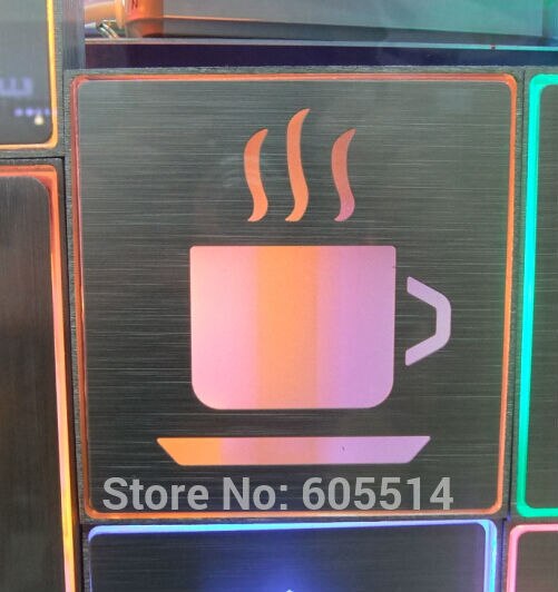 [zeven neon 200*200*30mm vierkante vorm led signaal licht led indicator voor koffie signaal