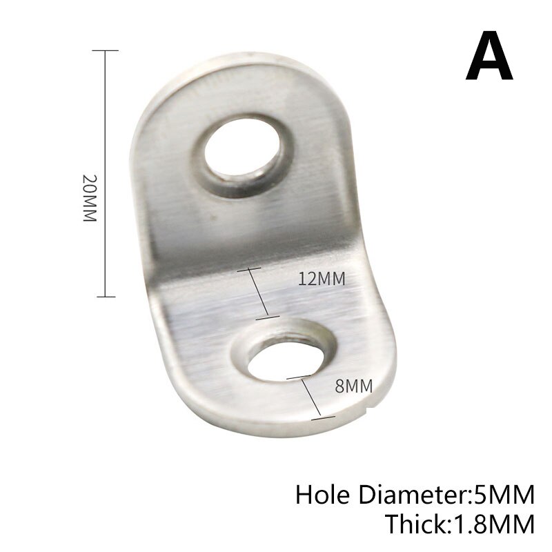 10 Stuks L-Vormige Metalen Haakse Beugel Dikke Roestvrij Staal Hoek Code Haakse Thuis Board Ondersteuning Meubilair link: A