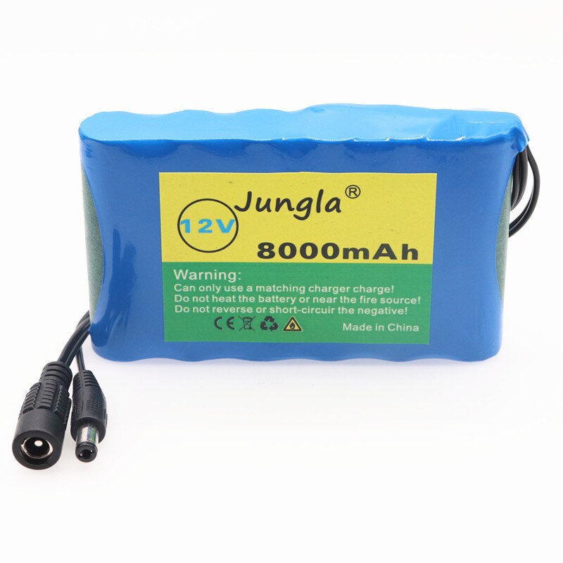 Original Portable Super 18650 Rechargeable Lithium Ion battery pack capacity DC 12 V 8000 Mah CCTV Cam Monitor+12.6V charger